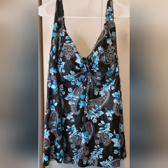 Colorful Swimsuit Top Size 24 Summer Swimwear Resort Beach Swimsuit Boho Tankini - Picture 7 of 7